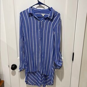 Max Studio Blue and White Striped Blouse